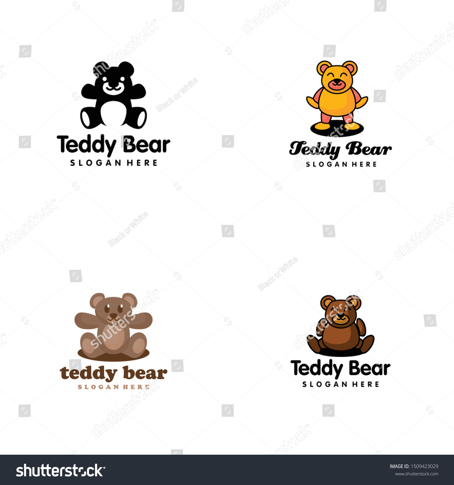 Teddy Bear Doll Logo Design Vector Stock Vector (Royalty Free ...