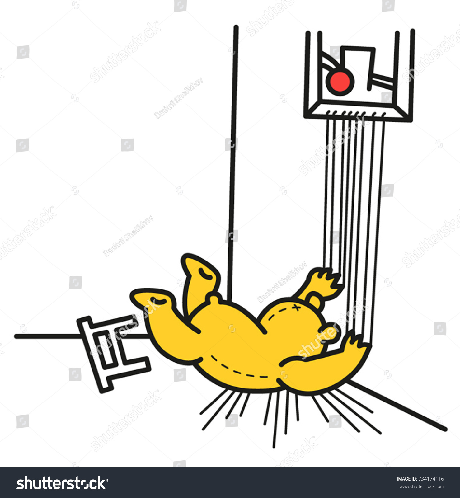 Teddy Bear Flopped Stock Vector (Royalty Free) 734174116 | Shutterstock