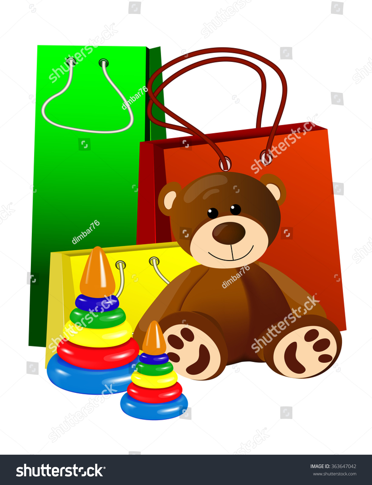 teddy bear gift bags