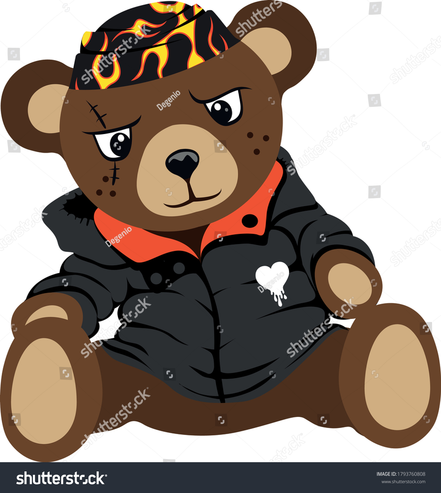 real bear jacket with head