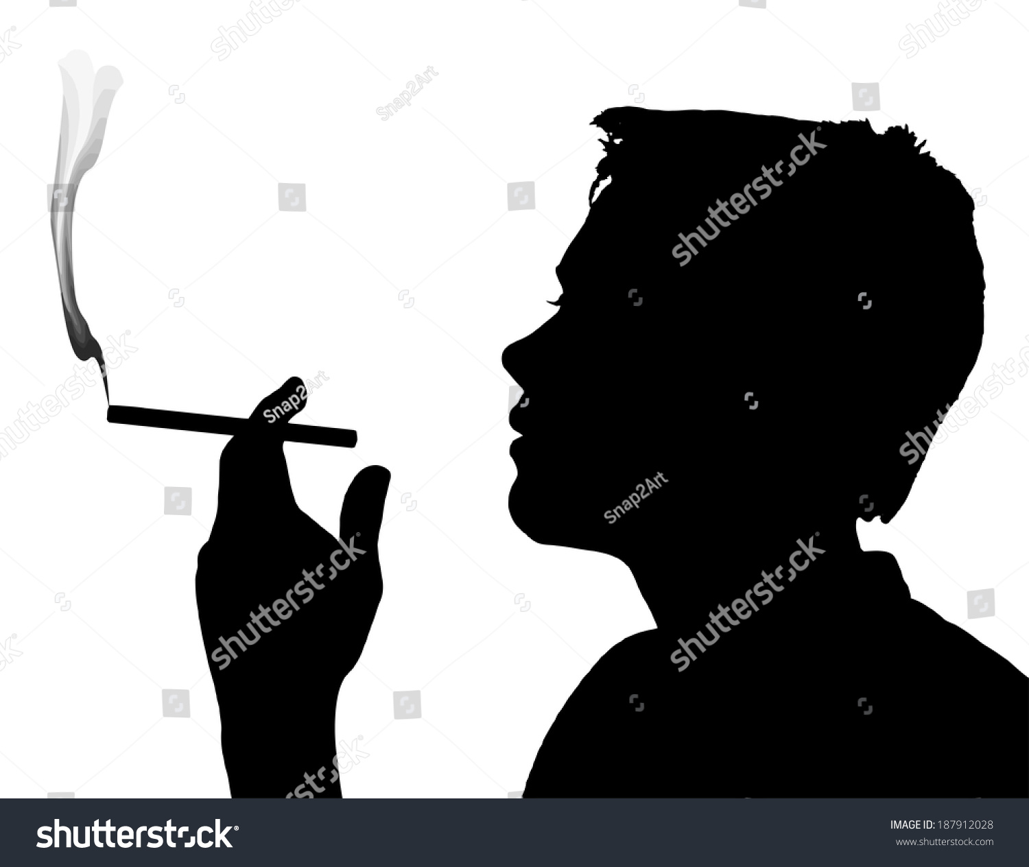 Teen Boy Silhouette Under Aged Smoking Stock Vector 187912028 ...