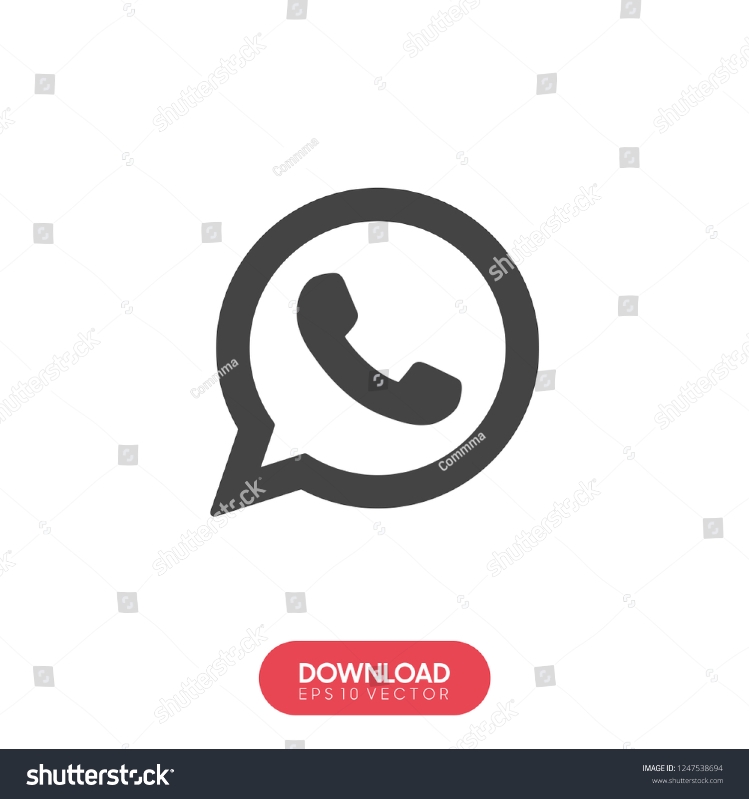 Telephone Icon Vector Whatsapp Logo Symbol Stock Vector Royalty Free