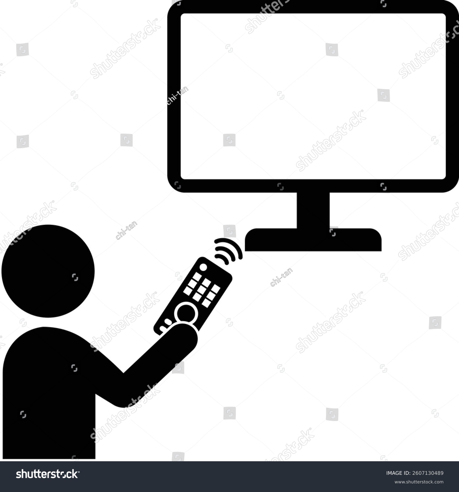 black tv and remote control clip art preview