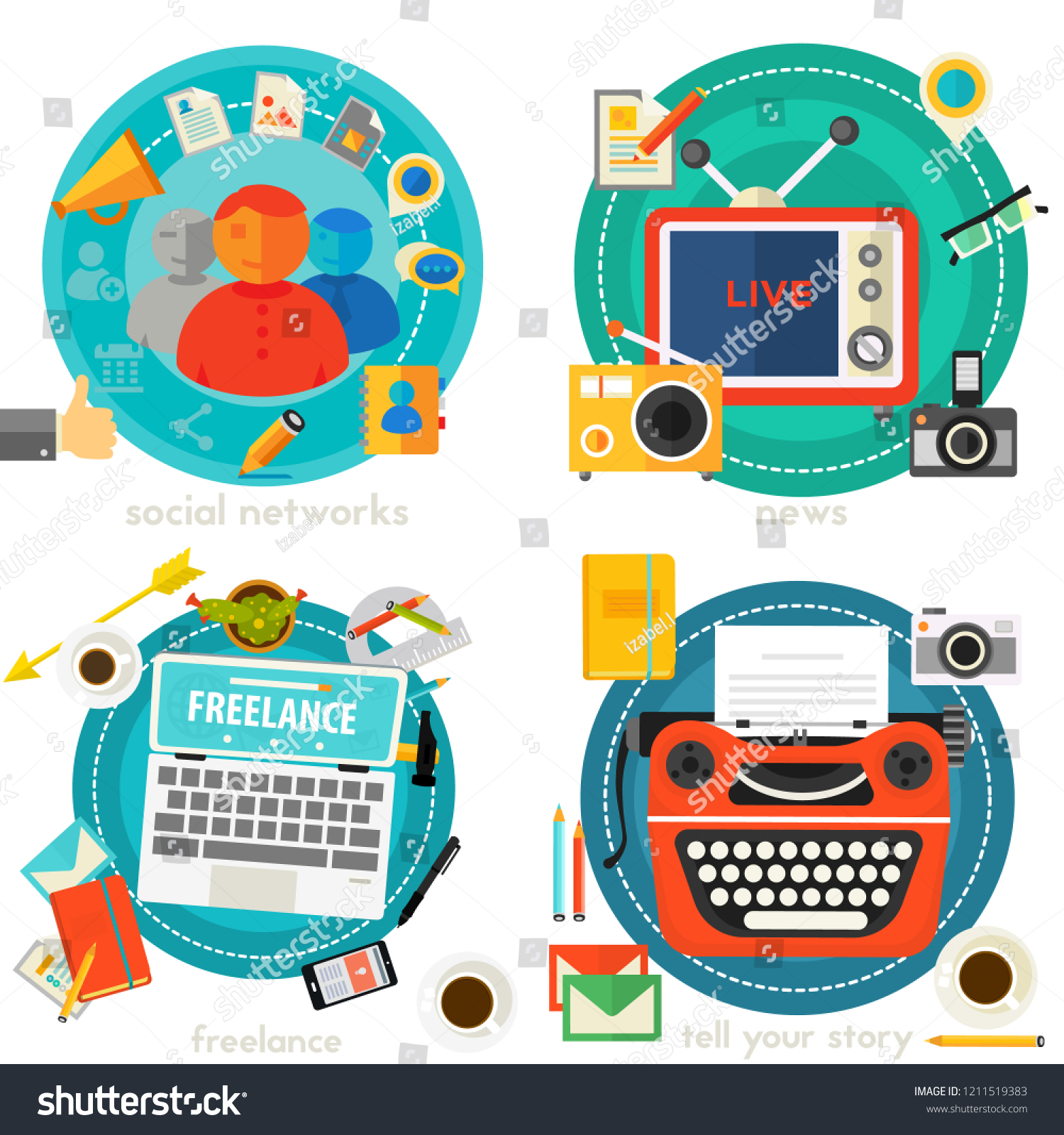 Tell Your Story News Freelance Social Stock Vector Royalty Free