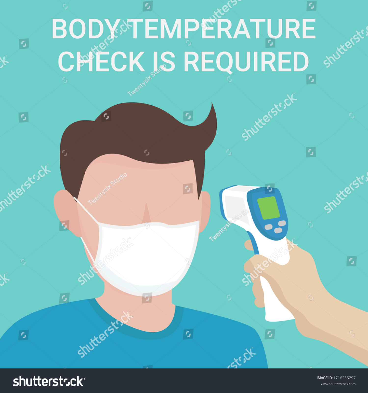 Temperature Check Illustration Man Measuring Body Stock Vector Royalty Free 1716256297 4152