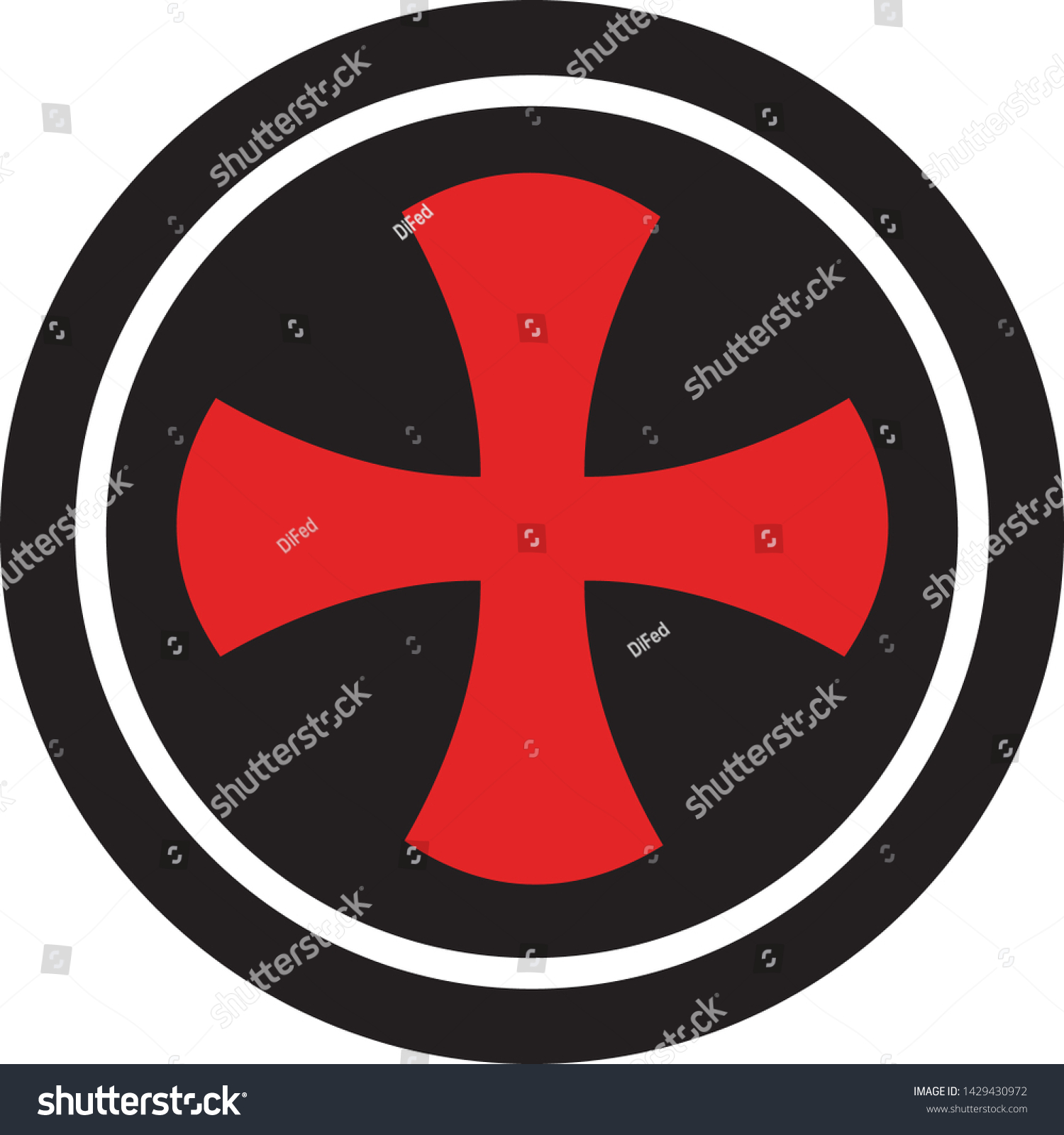 Templar Cross Shield Logo Vector Graphics Stock Vector Royalty Free Shutterstock