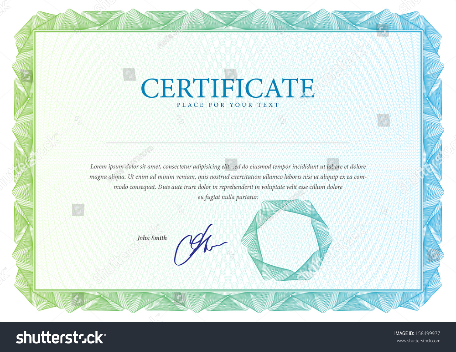 Template Border Diplomas Certificate Currency Vector Stock Vector ...