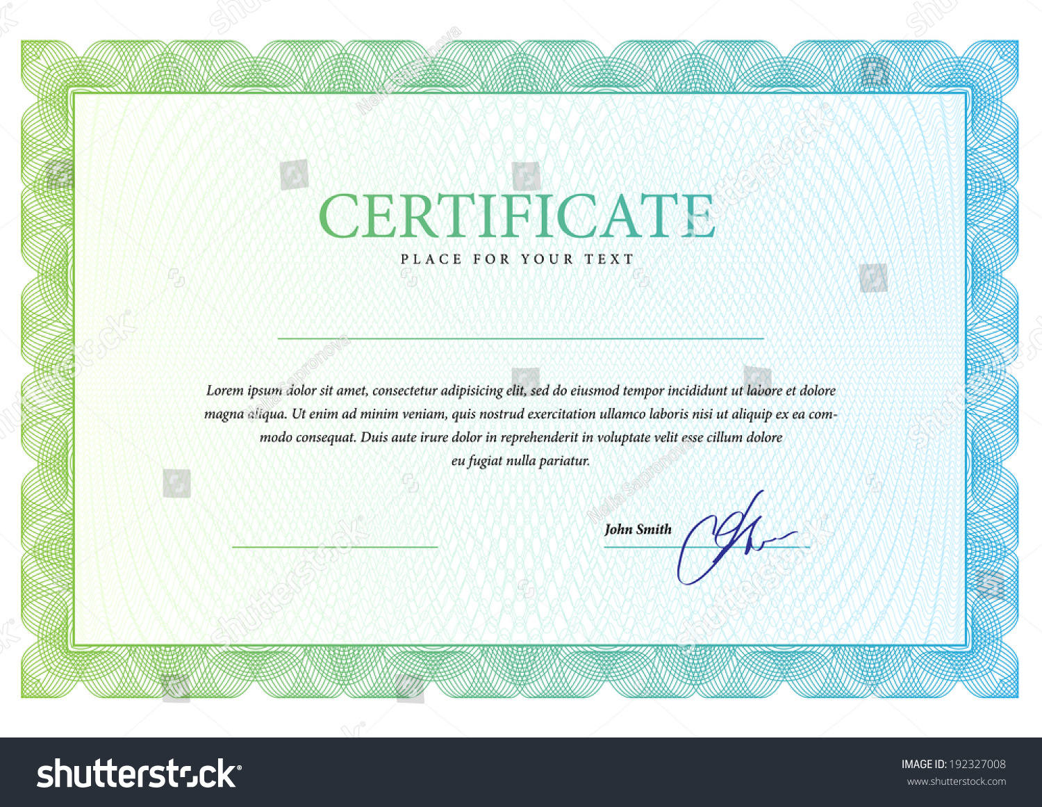 Template Border Diplomas Certificate Currency Vector Stock Vector ...