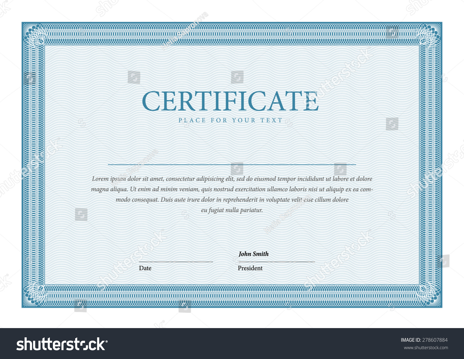 Template Certificate And Diplomas Stock Vector Illustration 278607884 ...