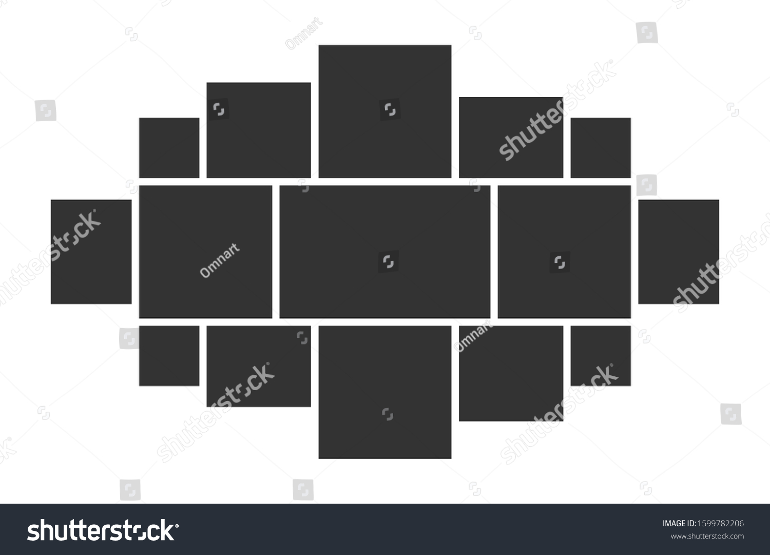 Template Collage Idea Wall Photo Gallery Stock Vector (Royalty Free ...