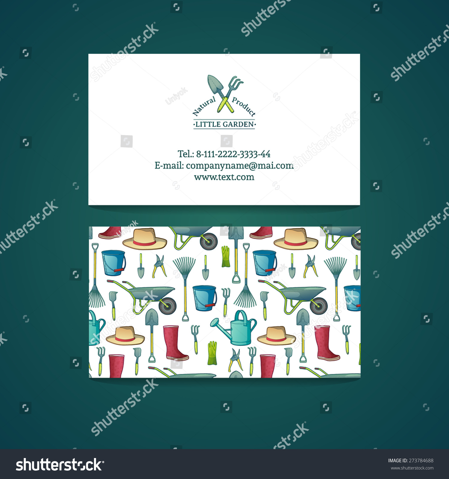 template design business card with garden tools pattern and card gardening vector place - Garden Design Business Cards template design business card with garden tools pattern and card gardening vector place - Garden Design Business Cards
