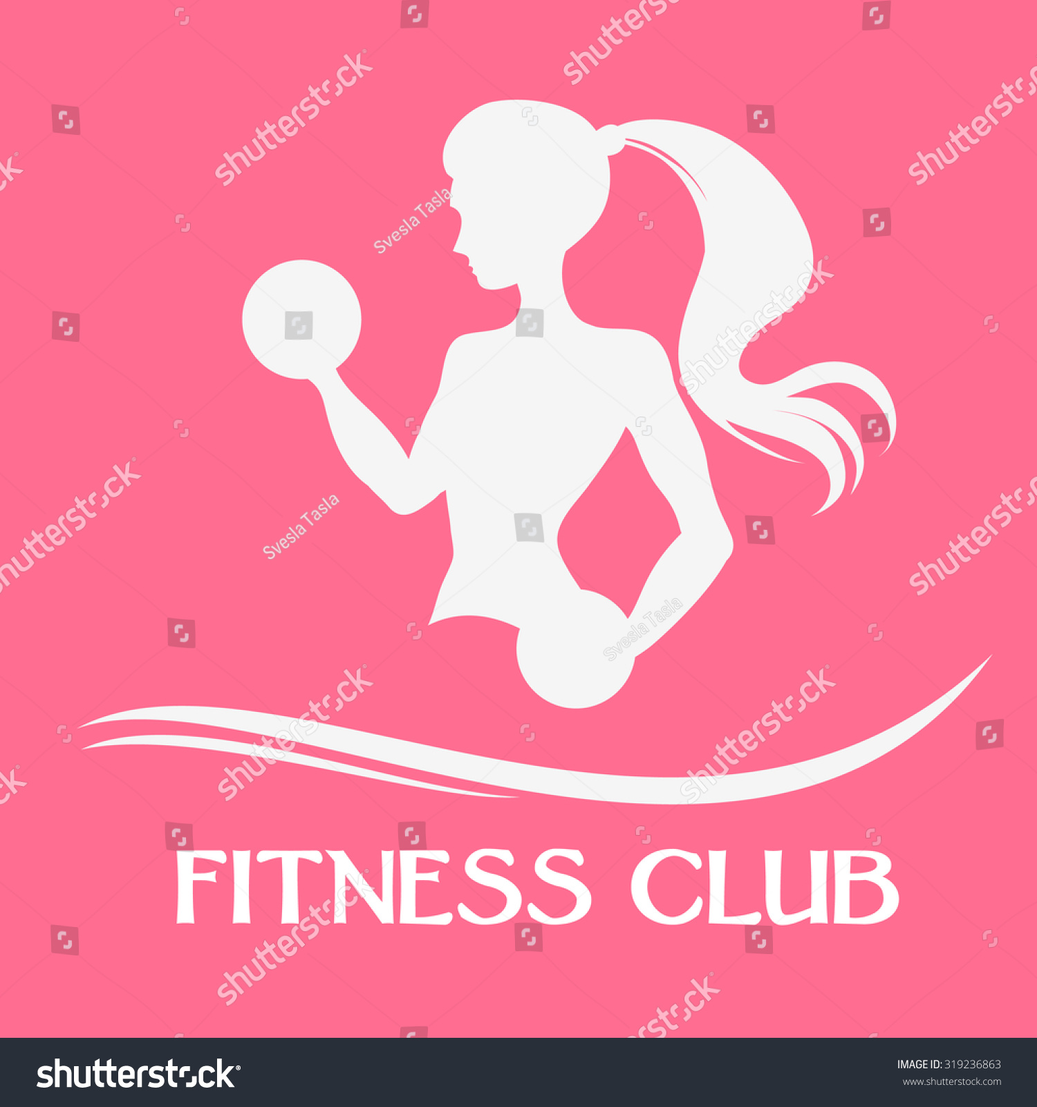 Template Fitness Logo Label Emblem Slender Stock Vector Royalty Free