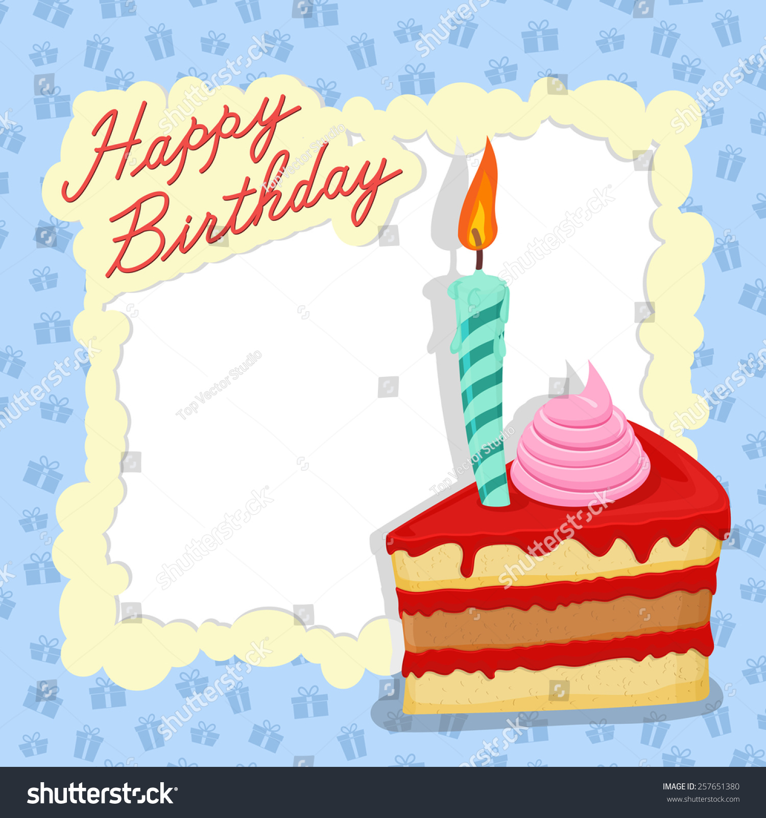 Template For Happy Birthday Card With Place For Text Stock Vector ...