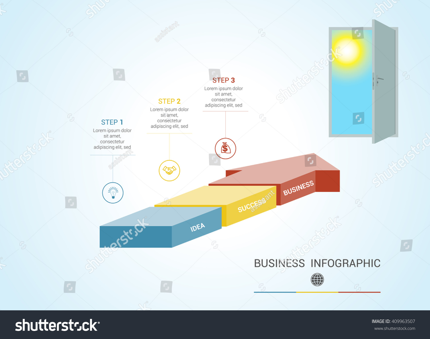 Template Parts Colored Arrows Conceptual Infographics Stock Vector ...