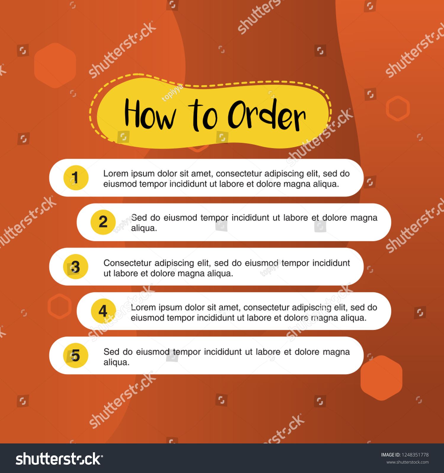 Template Illustration How Order Format Order Stock Vector Royalty Free 1248351778