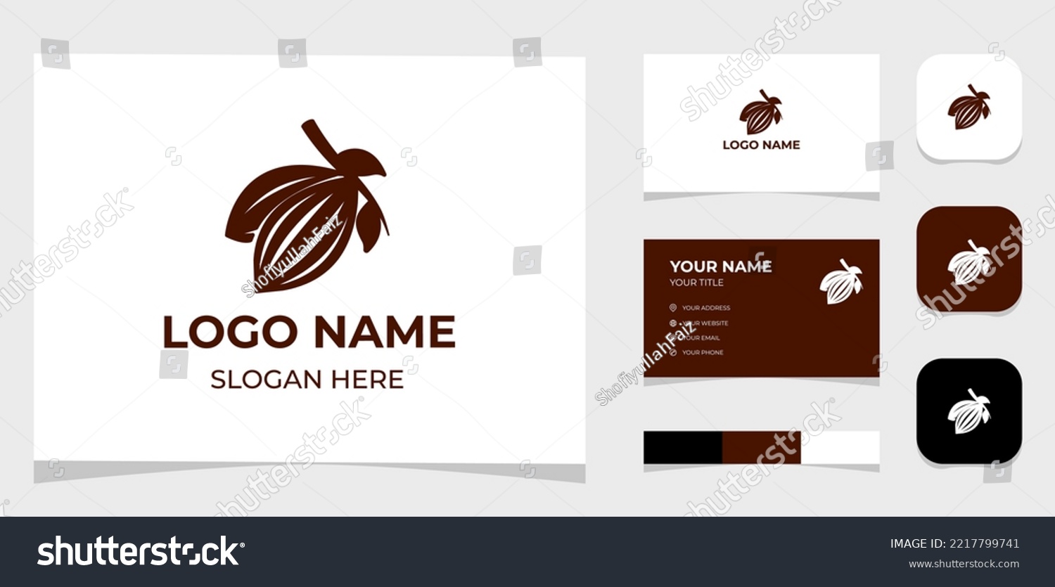 SVG of Template Logo Creative Cocoa or chocolate beans concept. Creative Template with color pallet, visual branding, business card and icon. svg