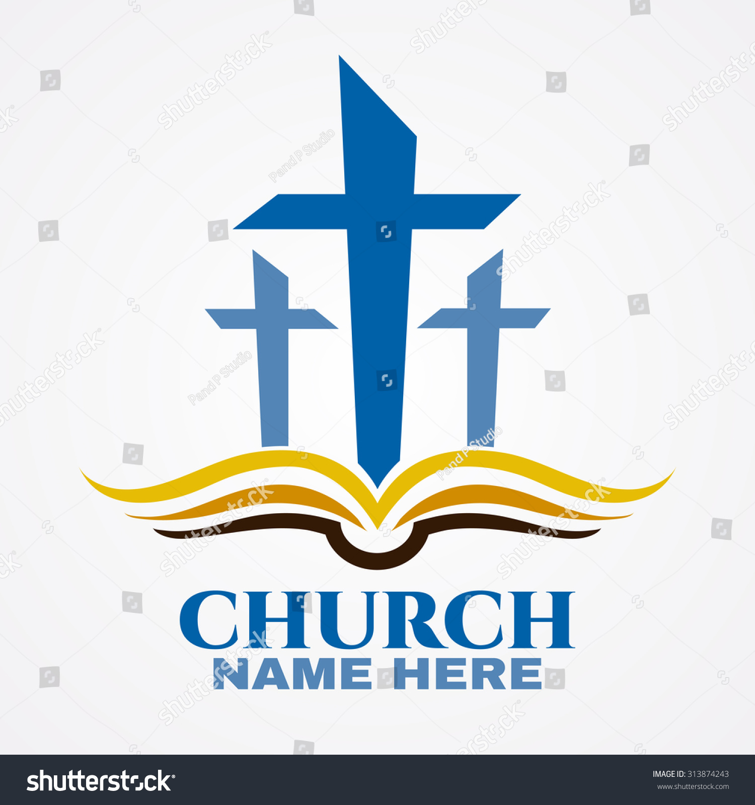 Template Logo Churches Christian Organizations Cross Stock Vector ...