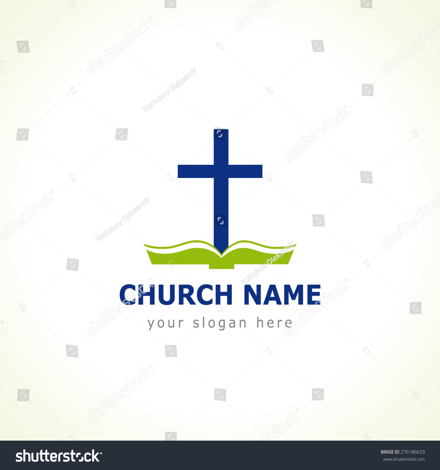 Template Logo For The Church In The Form Of A Cross With The Green ...