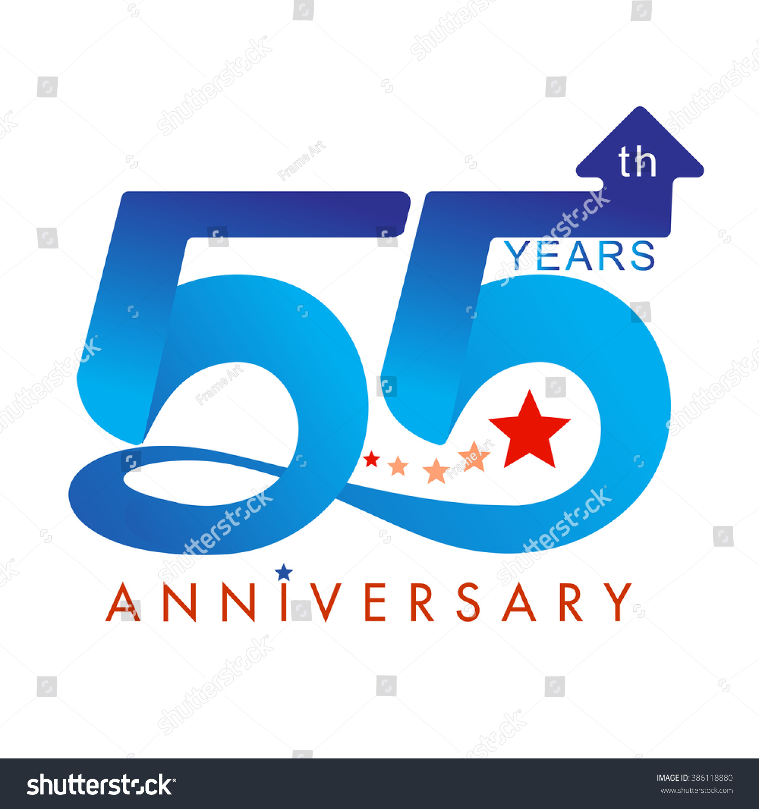 Template Logo 55th Anniversary Anniversary Vector Stock Vector ...