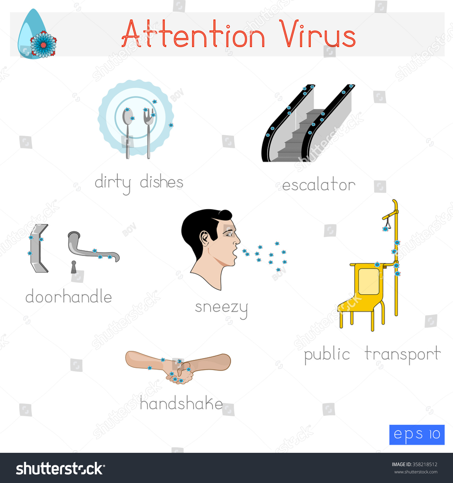 Template Information Poster Showing Way Viruses Stock Vector ...