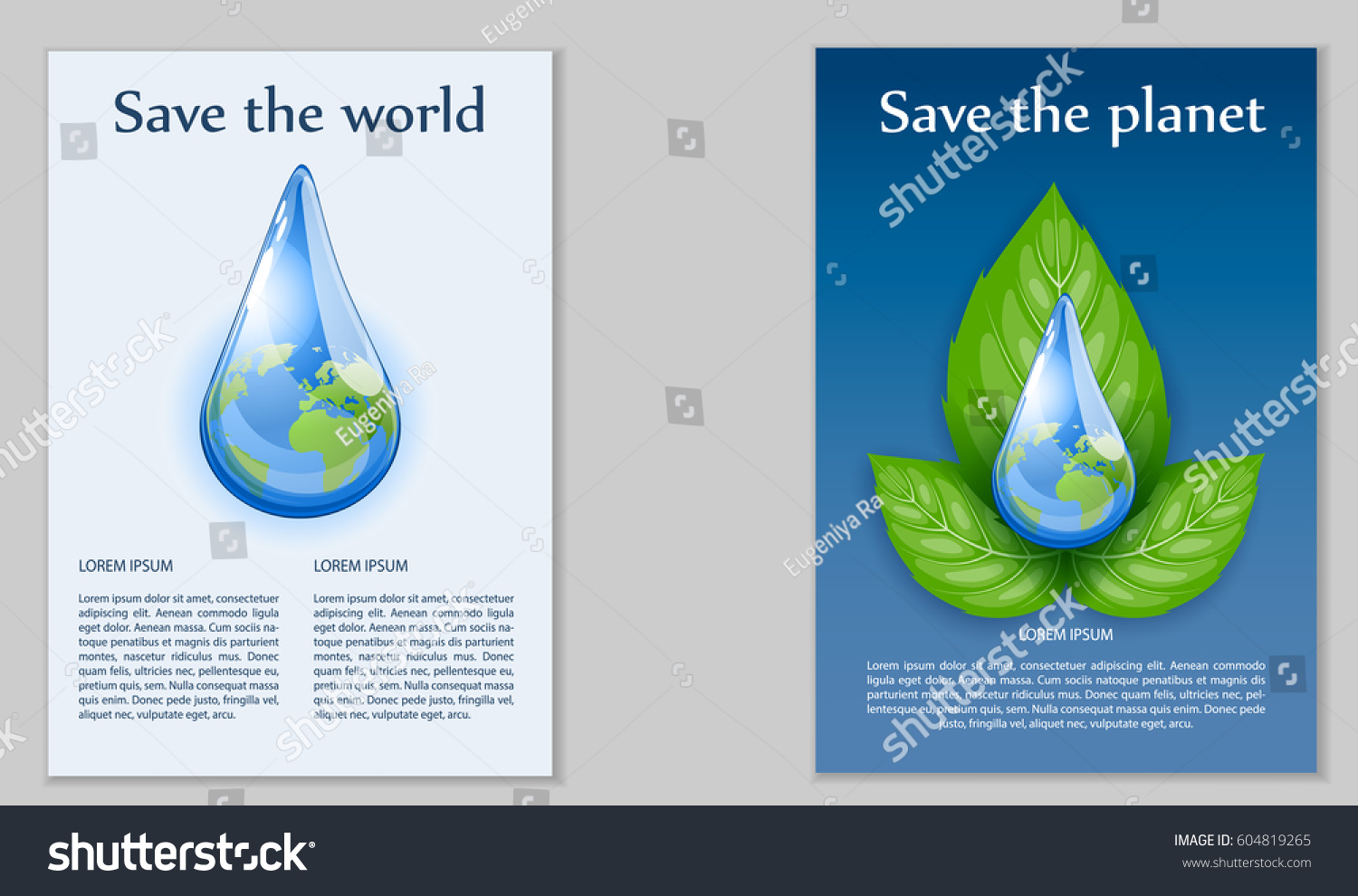 Template Poster Design Save Planet Ecological Stock Vector (Royalty ...