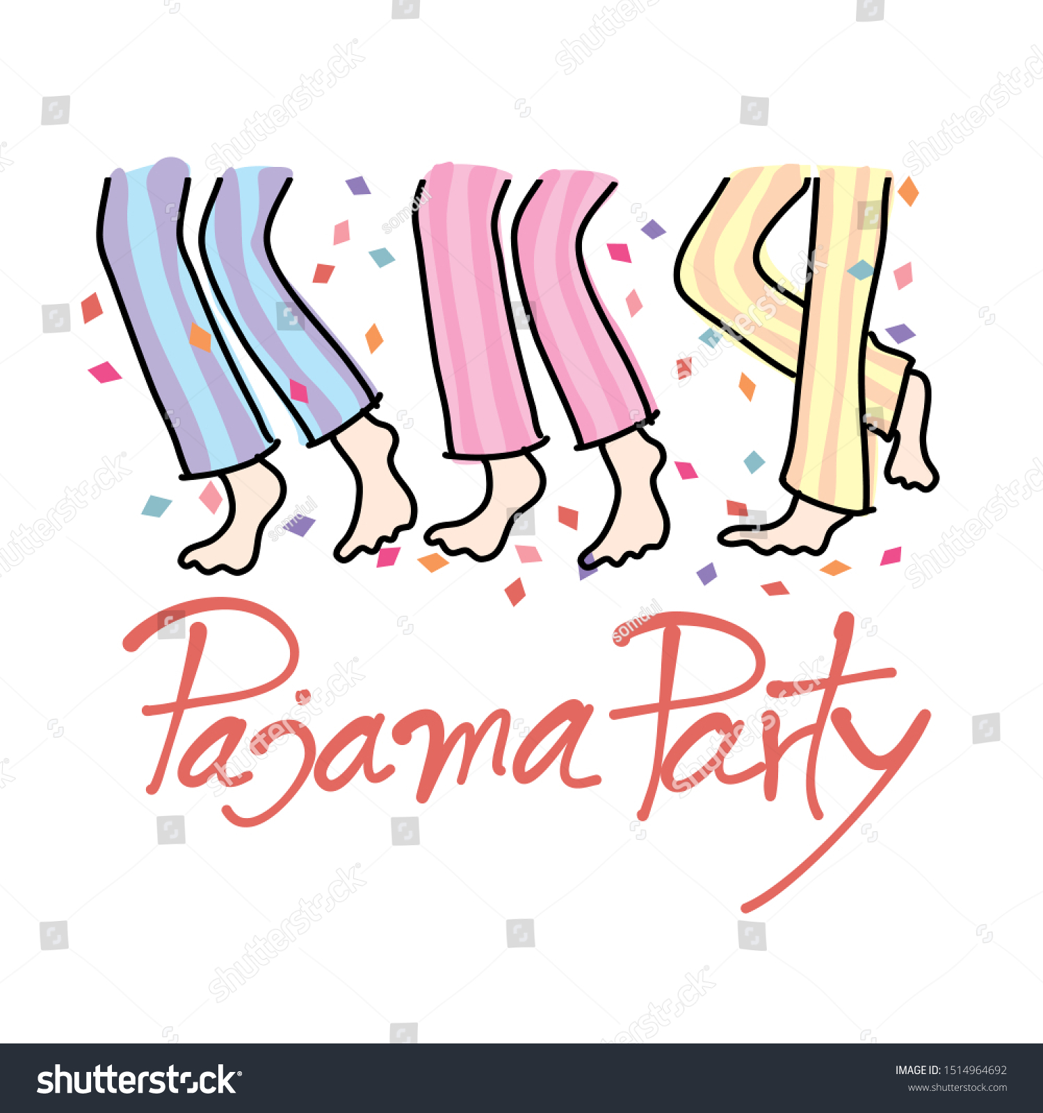 Template Pajama Party Invitation Card Cartoon Stock Vector Royalty