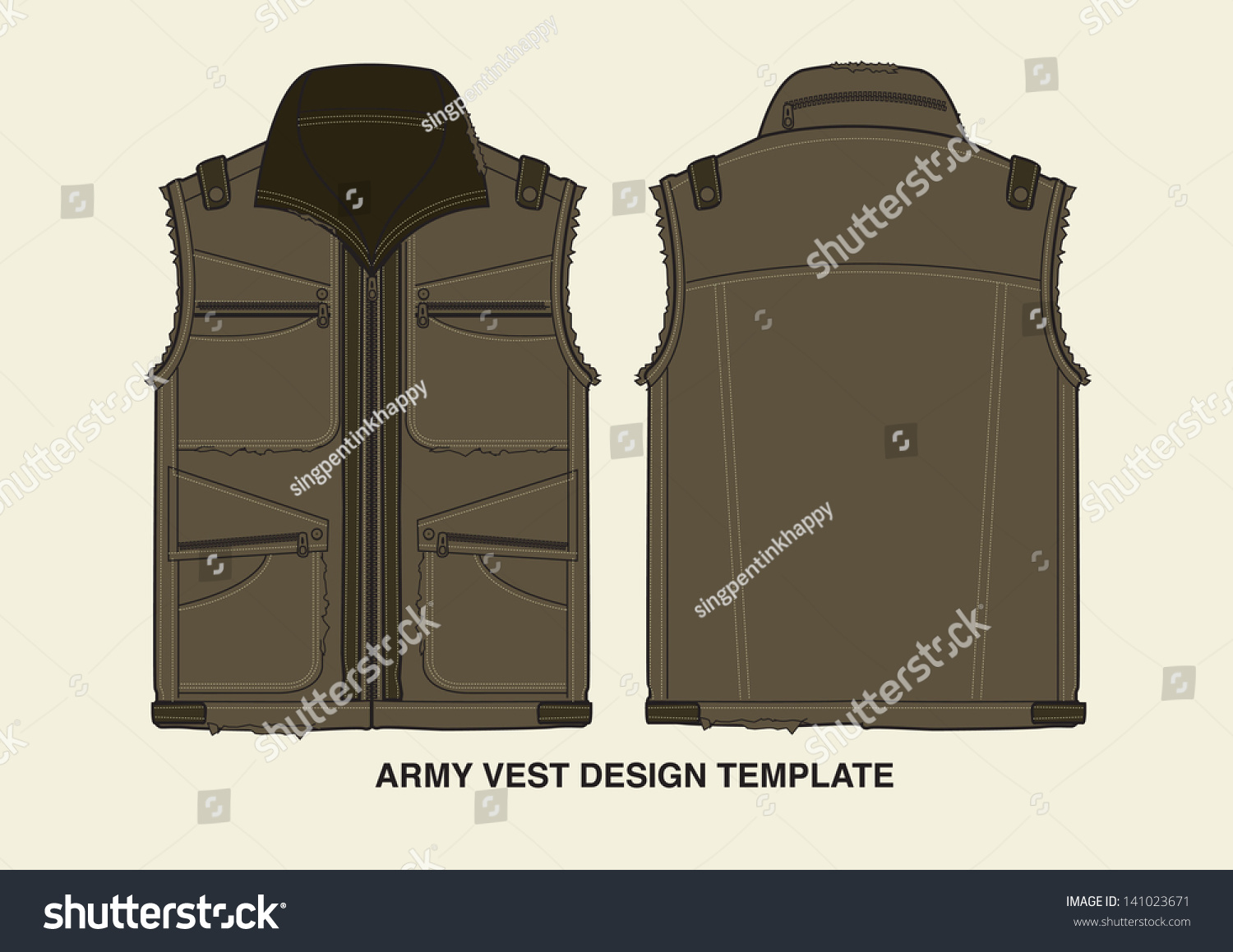 Download Template Vector Army Vest Stock Vector Royalty Free 141023671