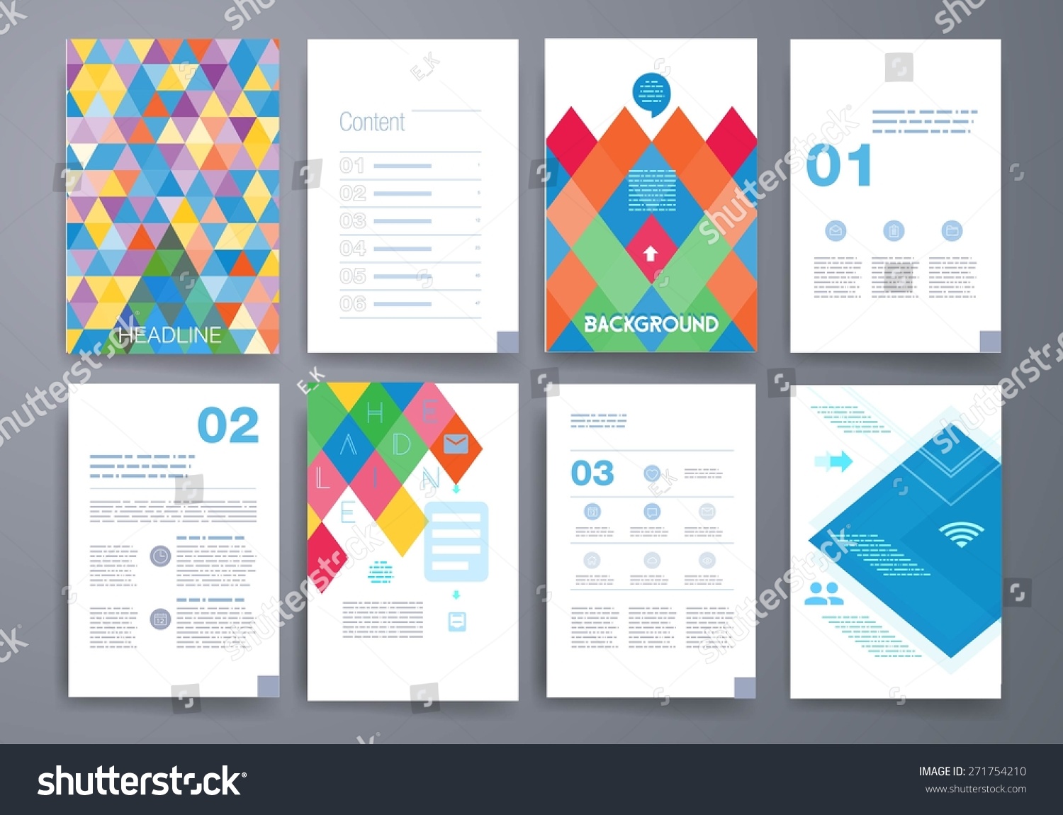 Template. Vector Brochure Design Templates Collection. Applications And ...