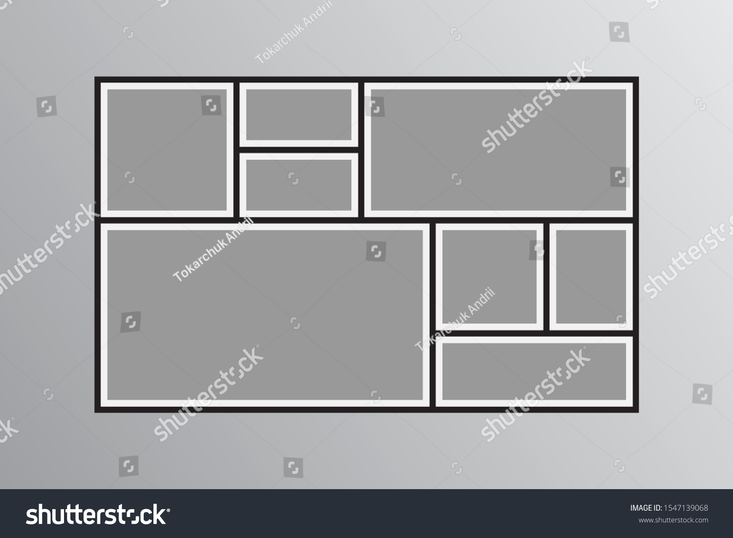 Templates Collage Eight Frames Photos Parts Stock Vector (Royalty Free ...