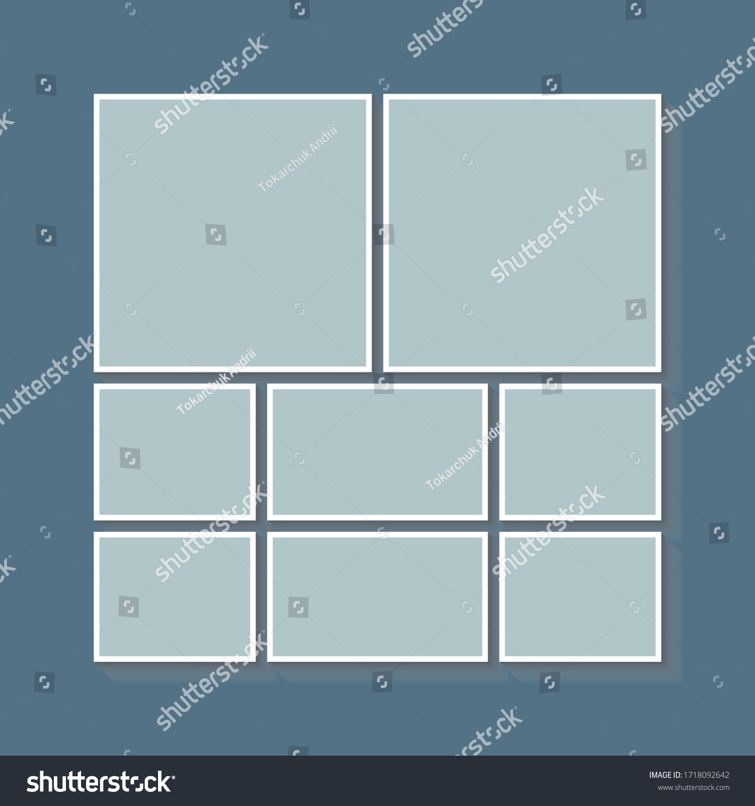 Templates Collage Eight Frames Photos Parts Stock Vector (Royalty Free ...