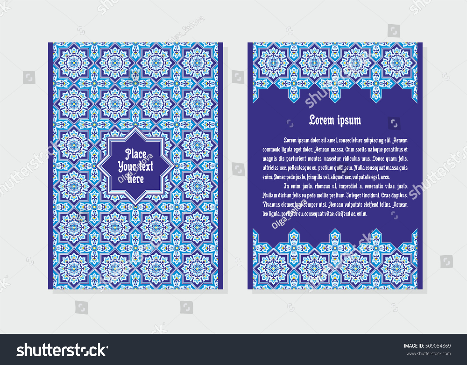 Templates Flyer Invitation Card Oriental Design Stock Vector (Royalty ...