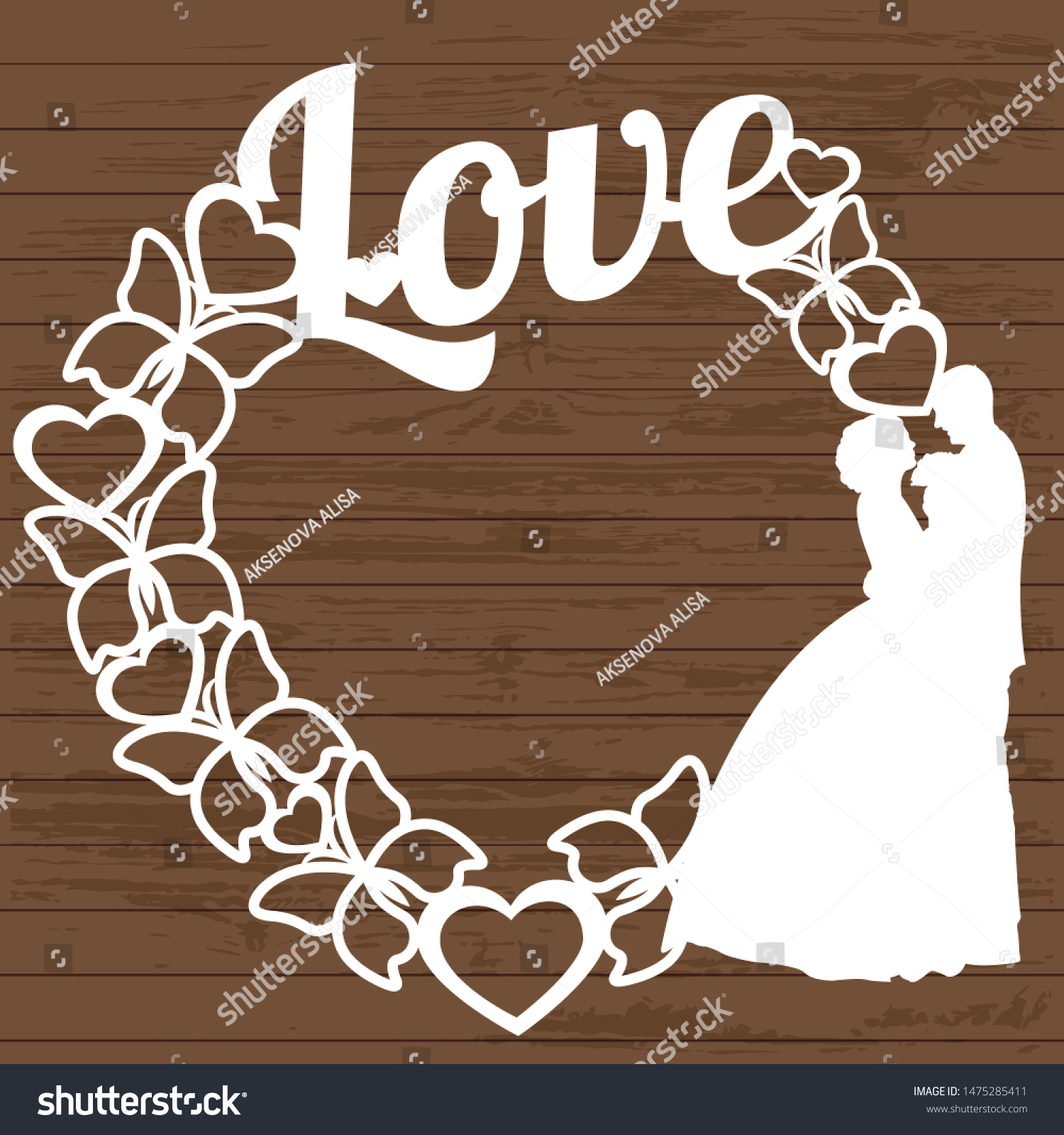 Templates Laser Cutting Hearts Couples Love Vetor Stock Livre De Direitos 1475285411 9023