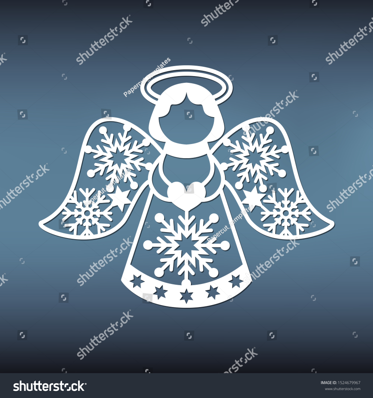 Templates Christmas Angel Laser Cutting New Stock Vector Royalty Free 1524679967