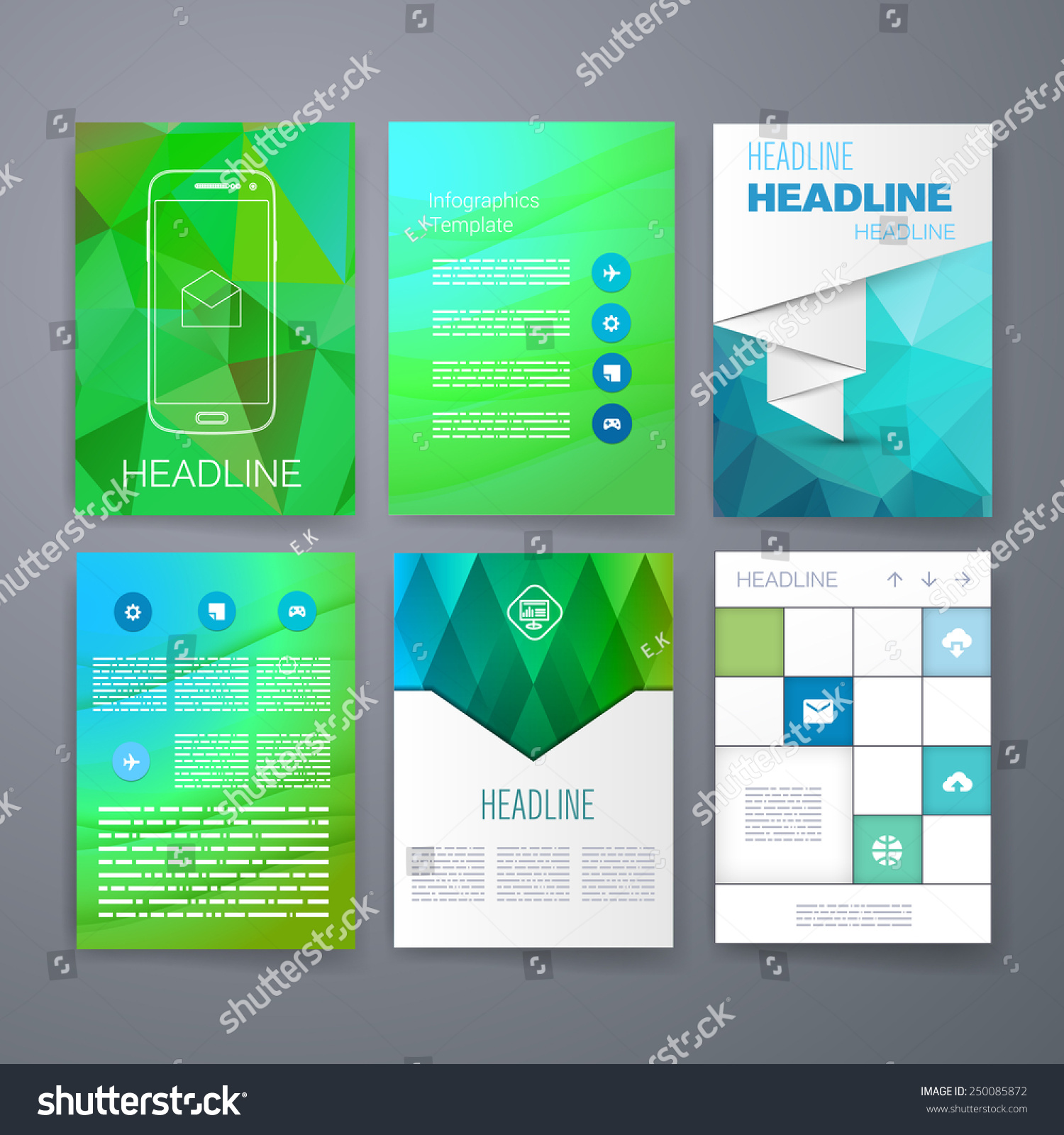 Templates Set Web Mail Brochure Design Stock Vector (Royalty Free ...