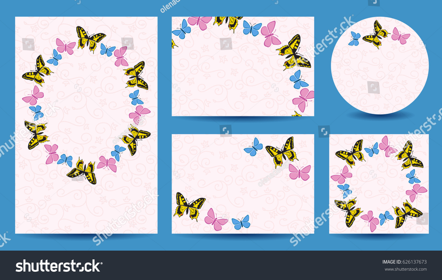 Templates Butterflies Wedding Invitation Vector Cards Stock Vector ...