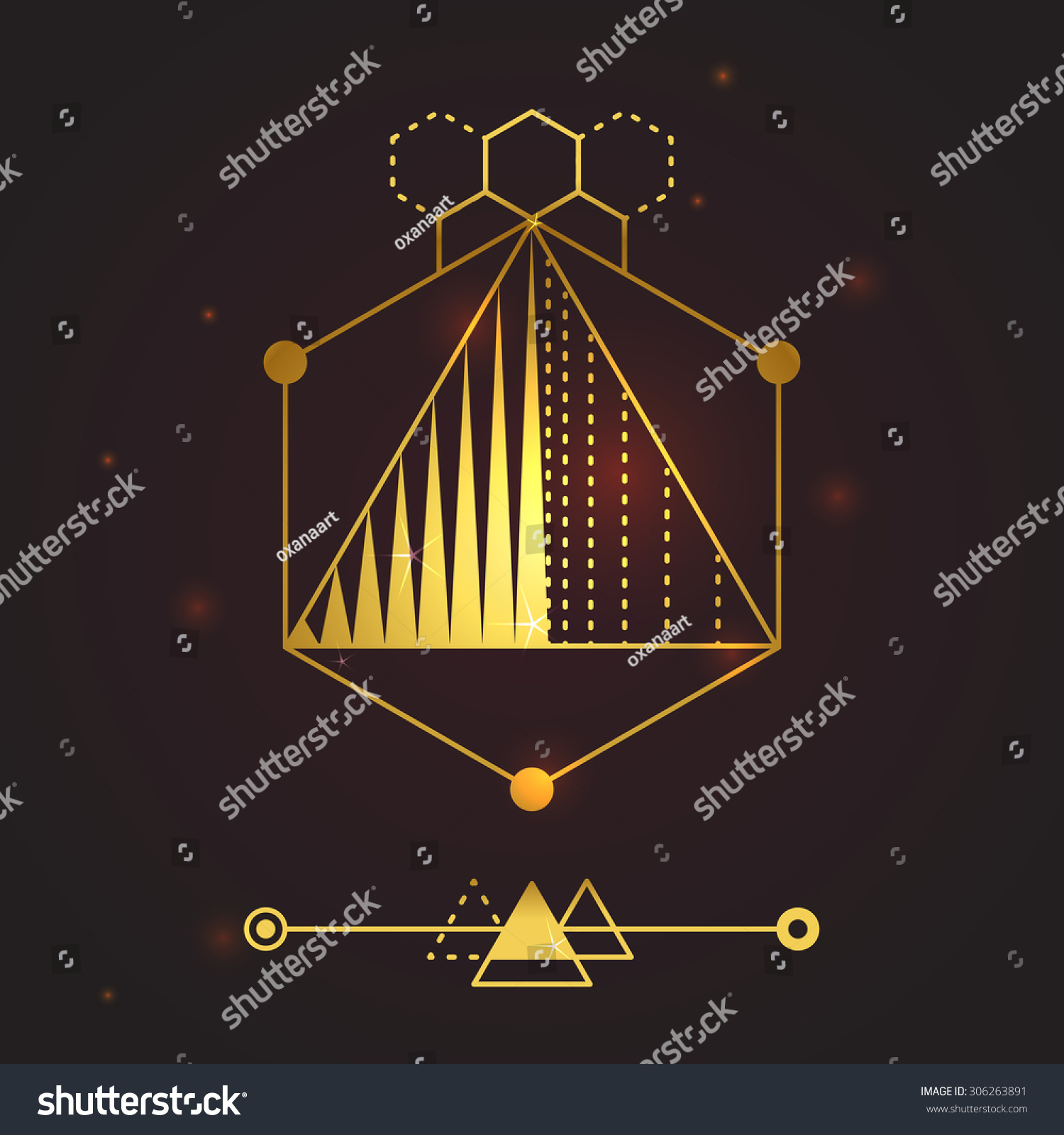 Temporary Flash Golden Tattoo Design Concept Stock Vector (Royalty Free