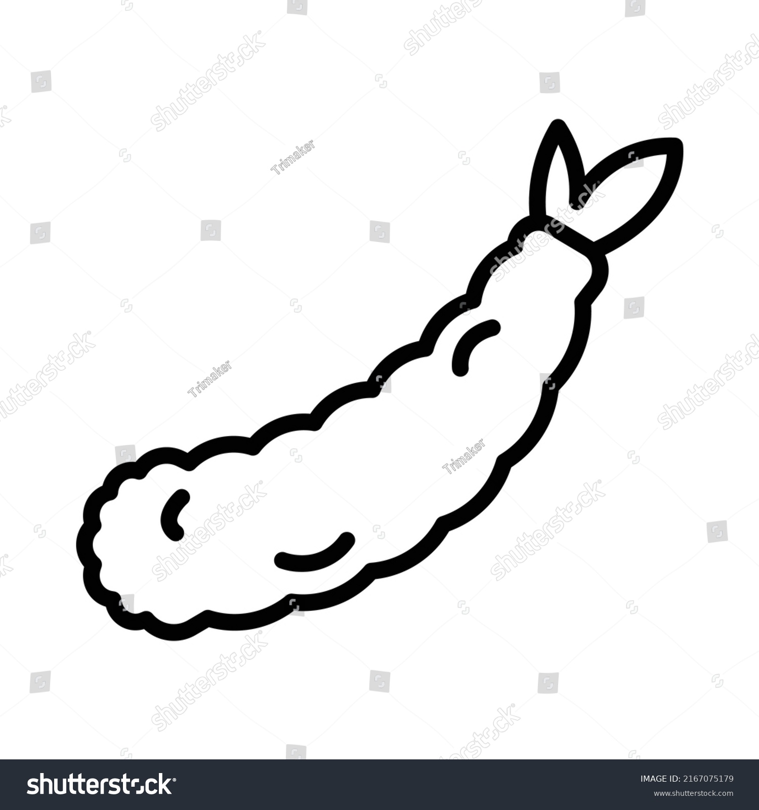 Tempura Icon Line Art Style Design Stock Vector (Royalty Free
