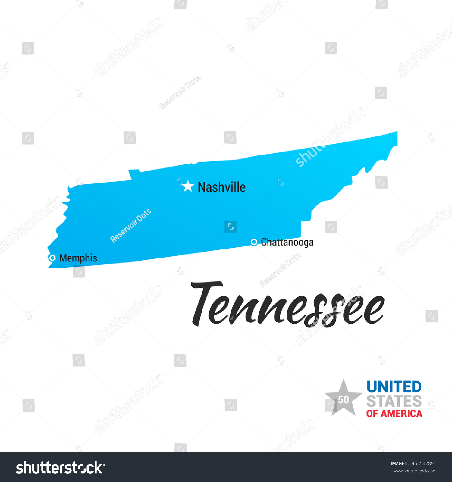 Tennessee Usa State Map Stock Vector Royalty Free 455542891 Stock Vector Tennessee Usa State Map 455542891