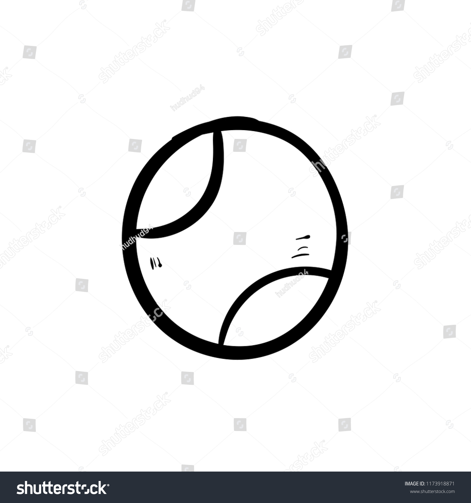 Tennis Ball Doodle Icon Vector Stock Vector (Royalty Free) 1173918871 ...