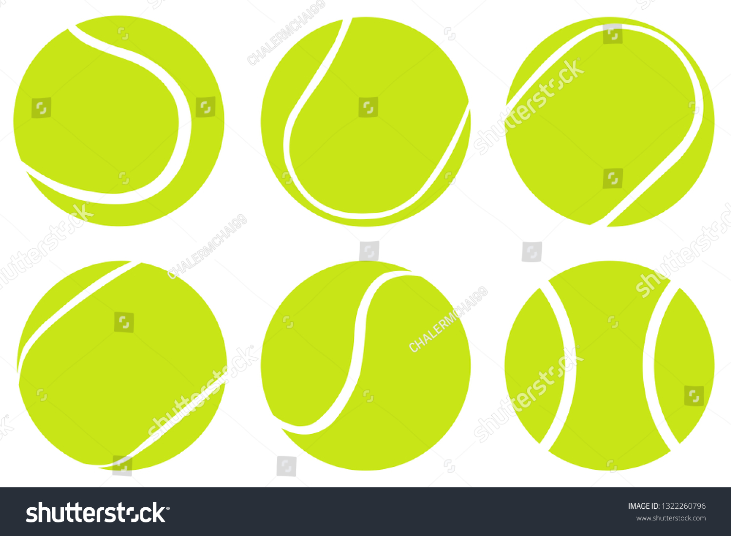 Tennis Ball Set Isolated On White Stock Vector (Royalty Free ...