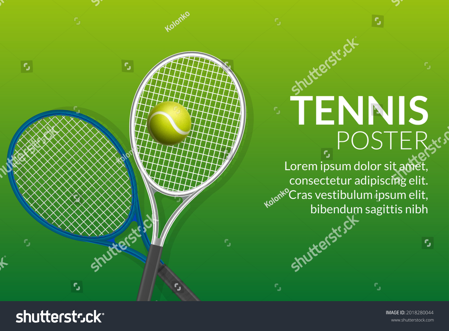 Tennis Banner Background Tennis Ball Racket Stock Vector (Royalty Free ...