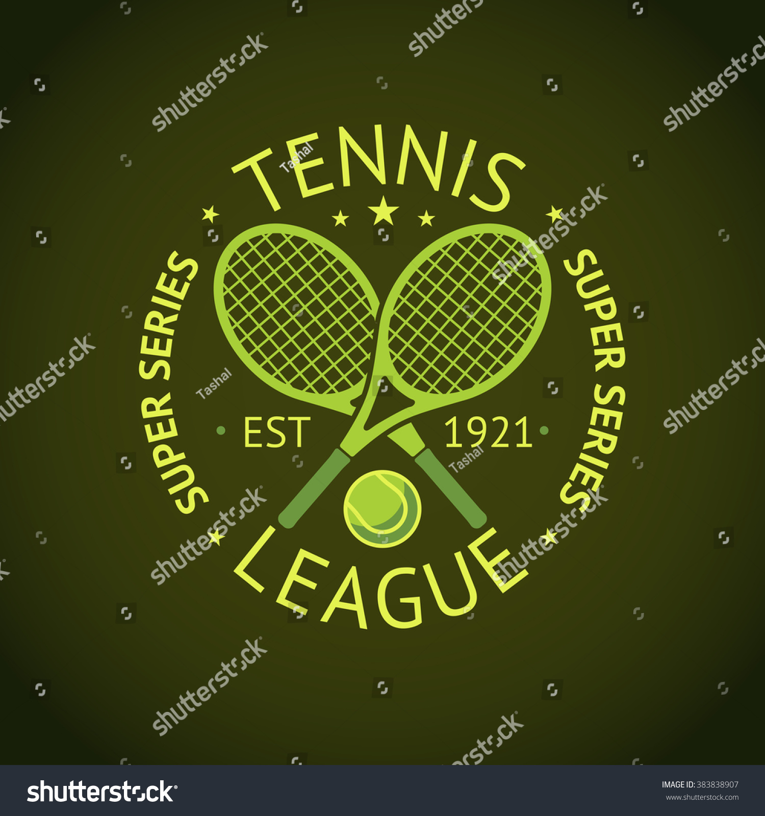 Tennis League Super Series Label Badge Stock Vector (royalty Free 