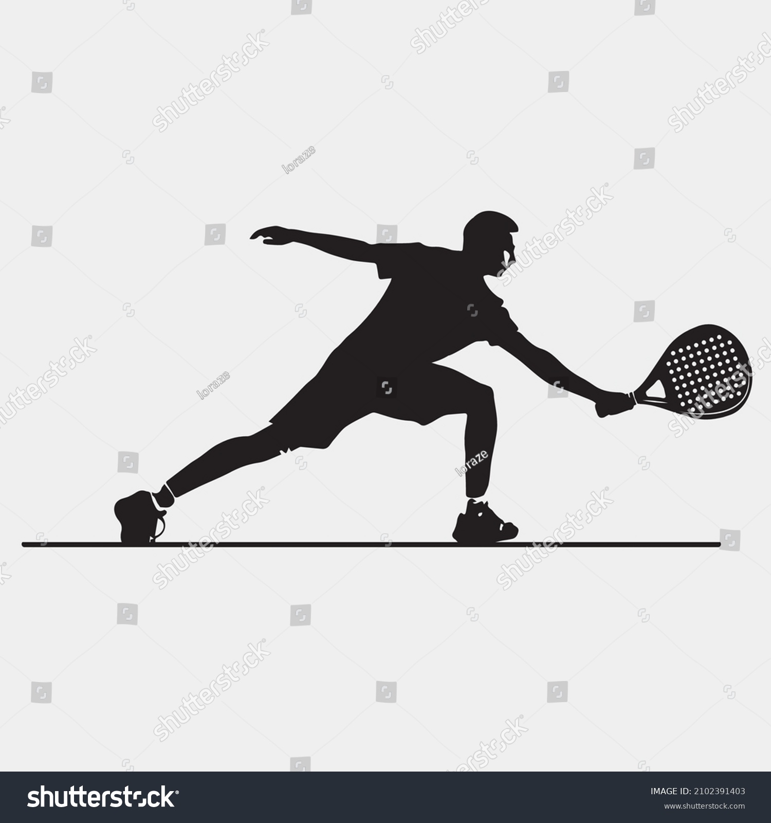 Tennis Padel Player Icon Illustration Paddle Stock Vector (Royalty Free ...