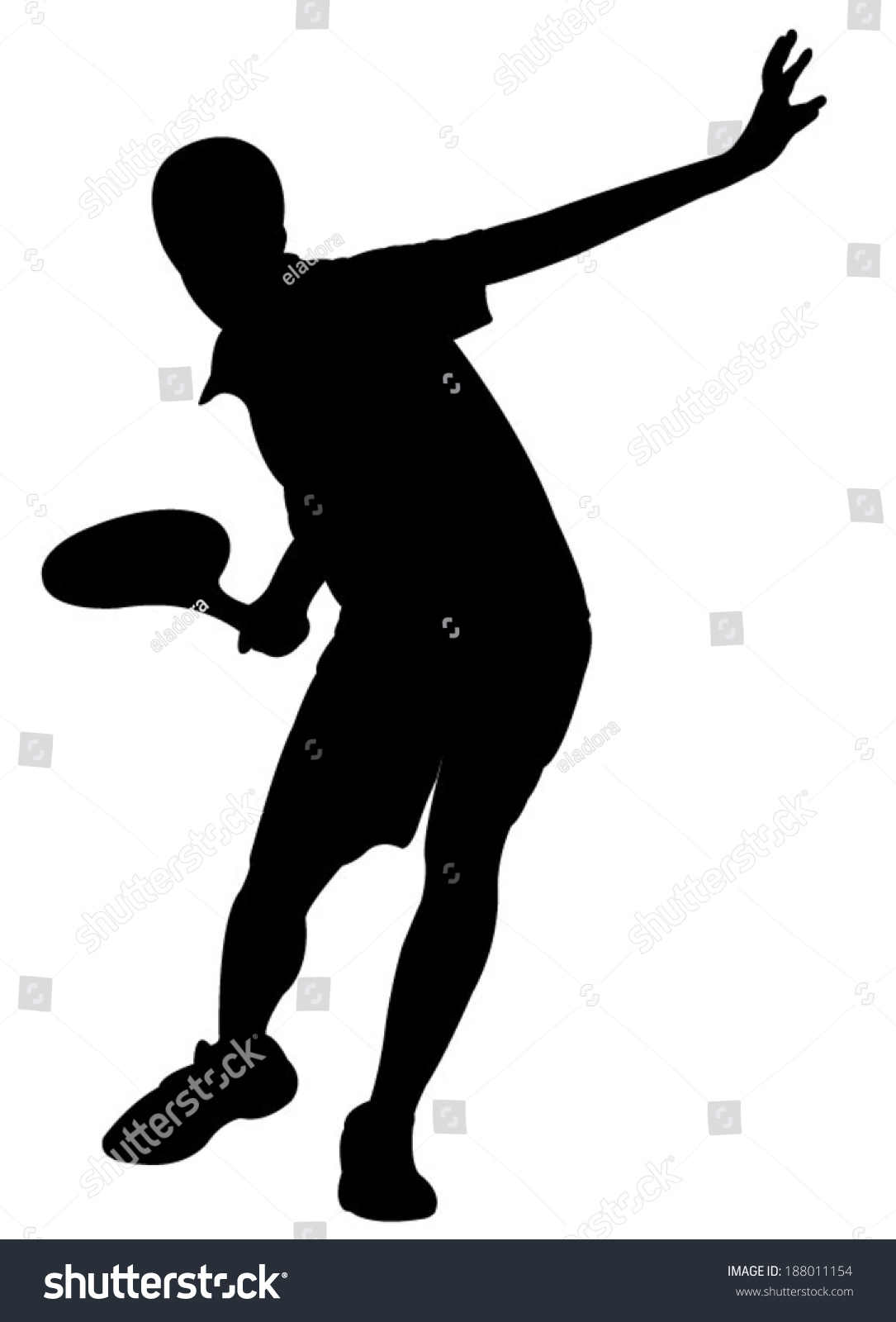 Tennis Player Boy Silhouette Vector Stock Vector (Royalty Free) 188011154