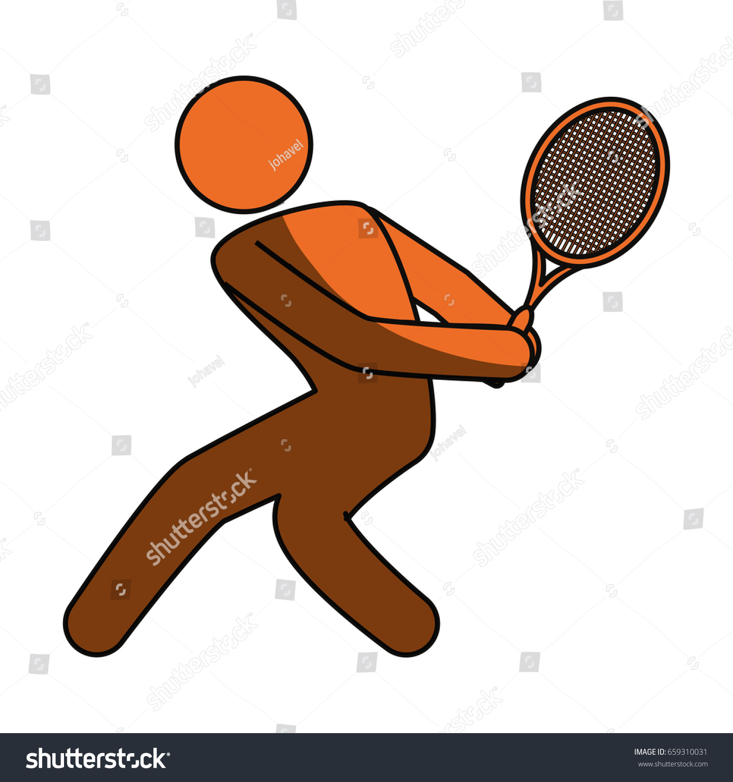 Tennis Player Pictogram Stock Vector (Royalty Free) 659310031