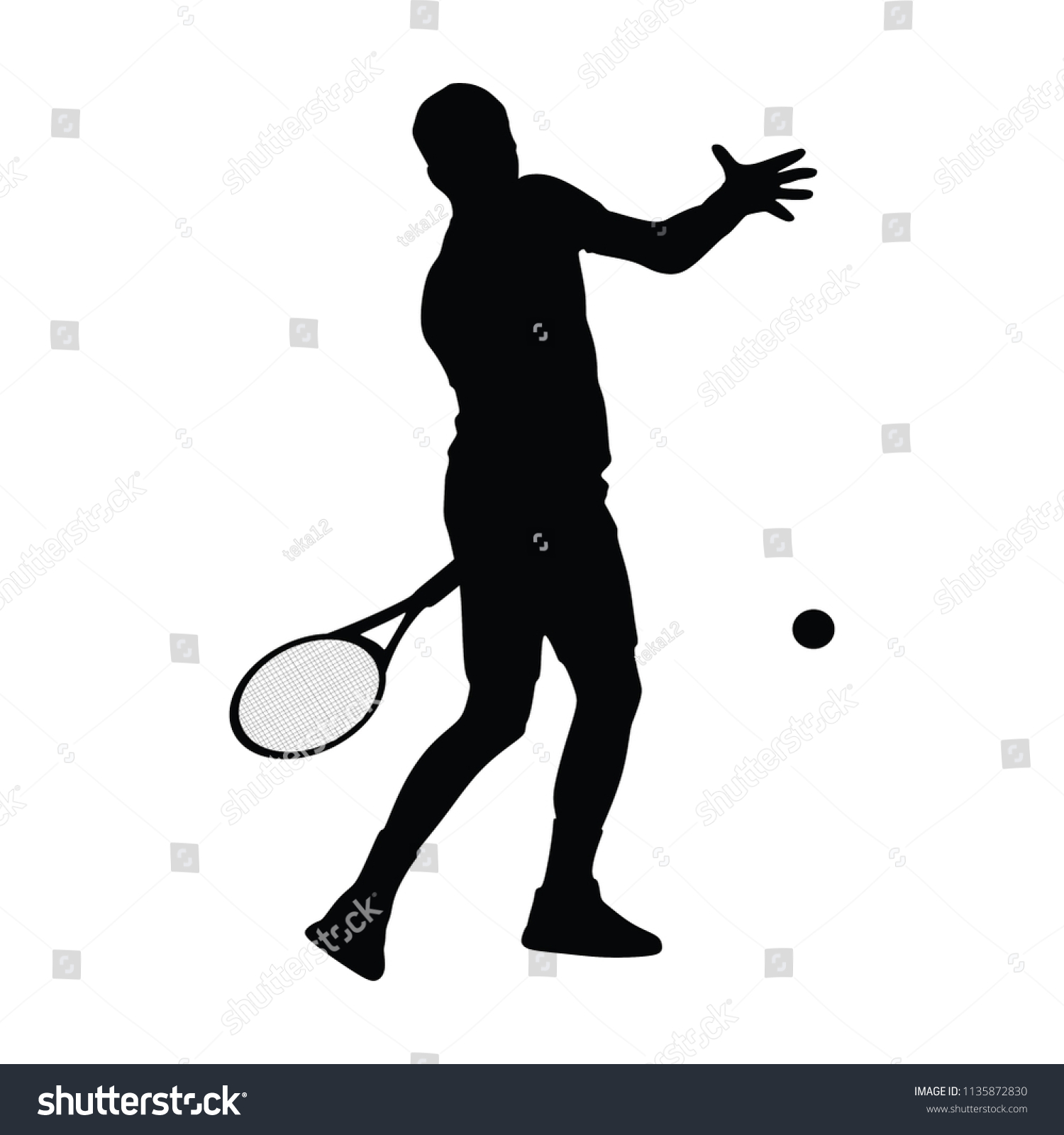 Tennis Player Silhouette Man Tennis Players Stock Vector (Royalty Free ...