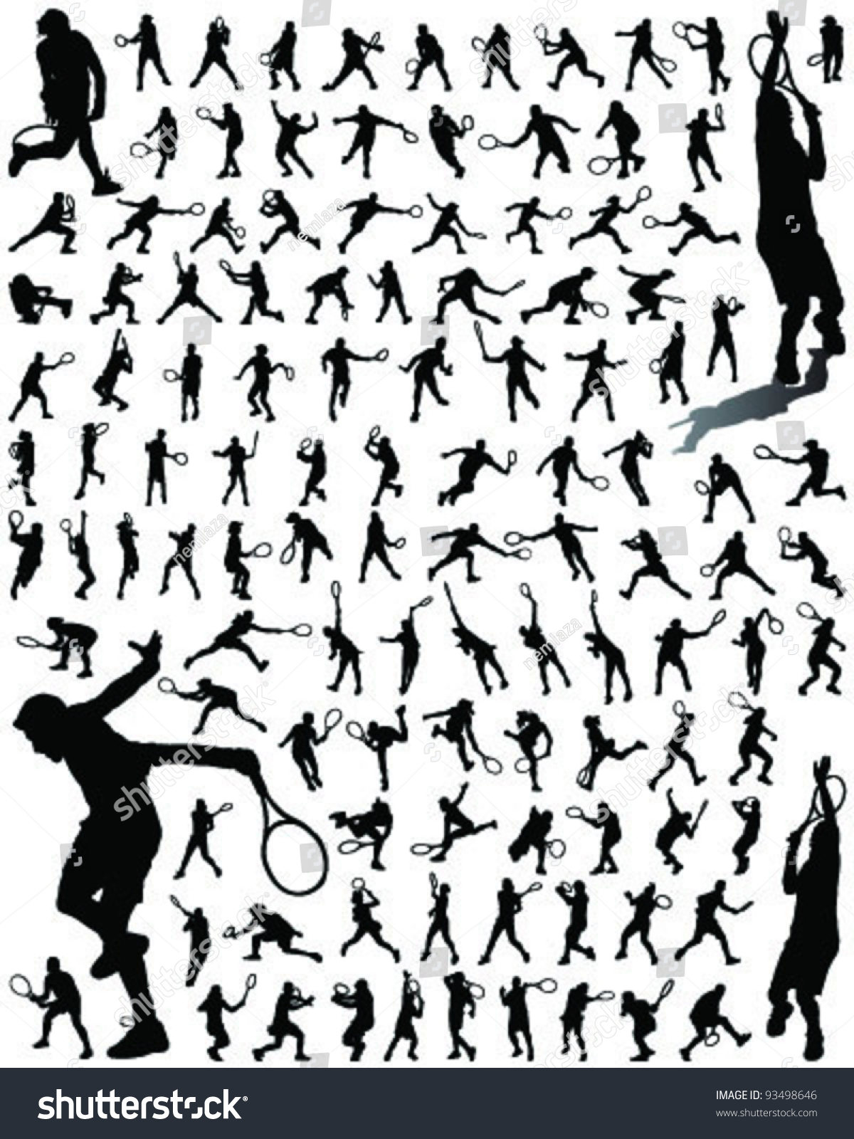 Tennis Player Silhouettes Shadowsvector Stock Vector (Royalty Free ...