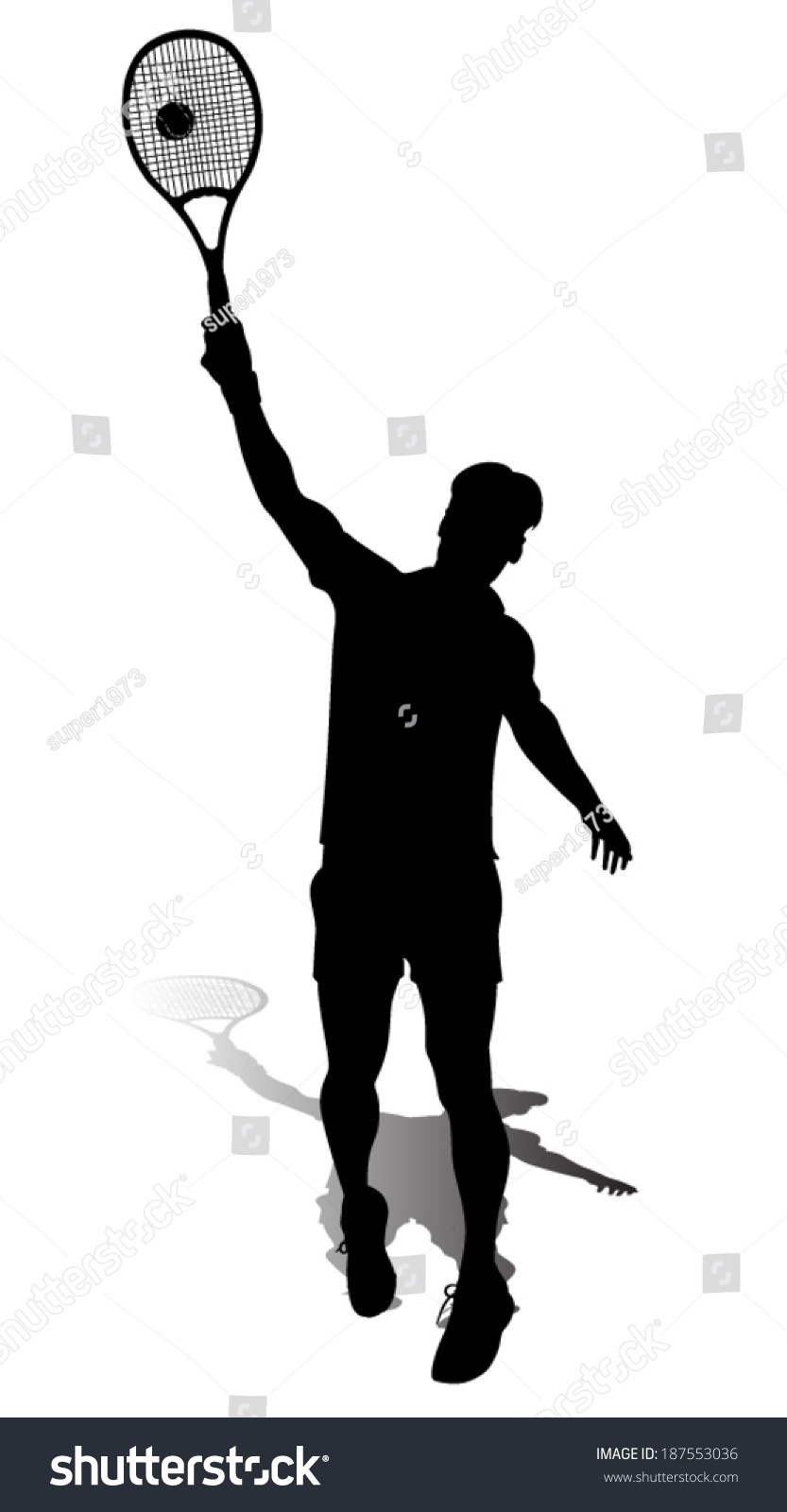 Tennis Player Vector Silhouette Stock Vector (Royalty Free) 187553036