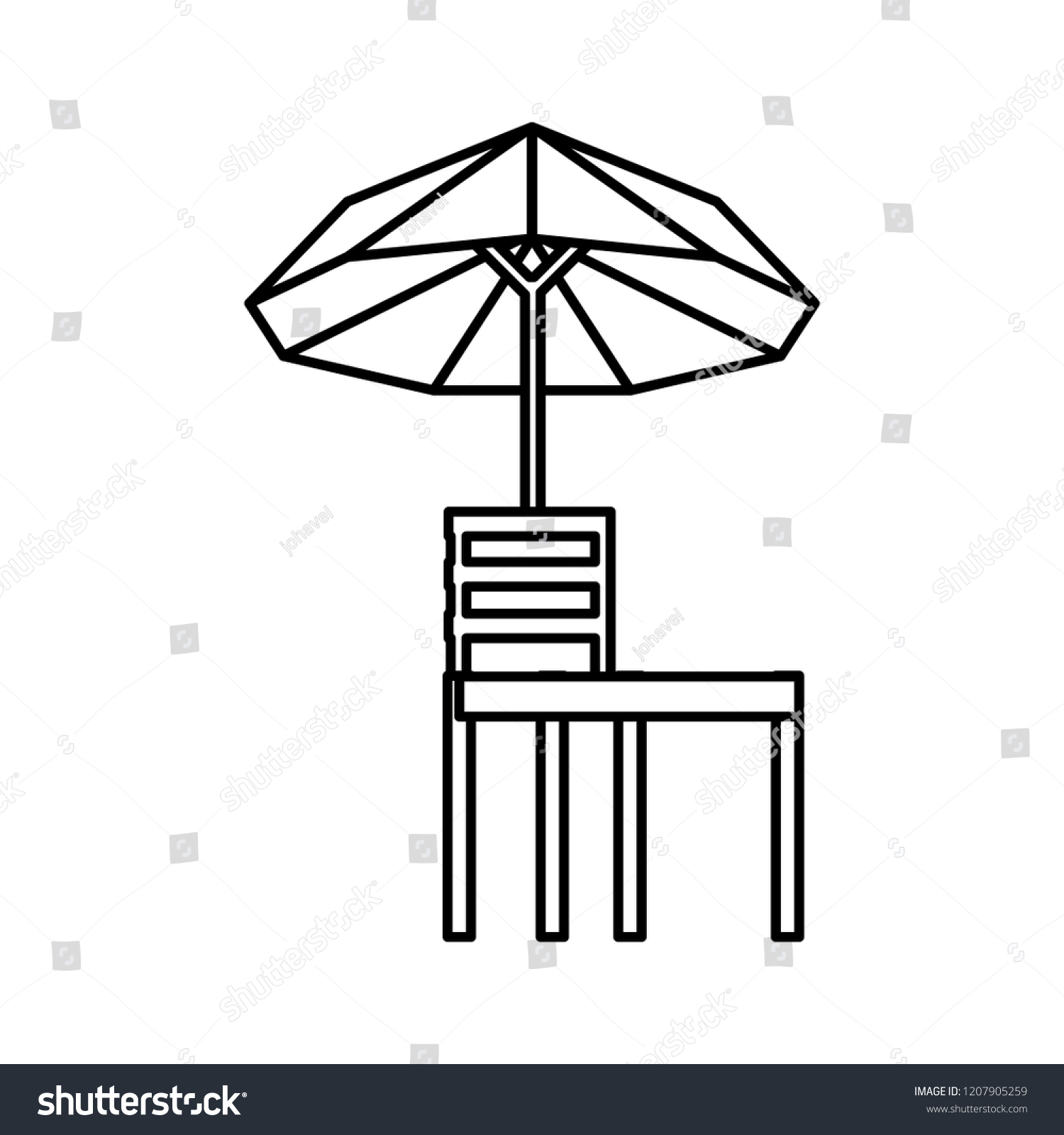 Tennis Referee Chair Umbrella Stock Vector Royalty Free