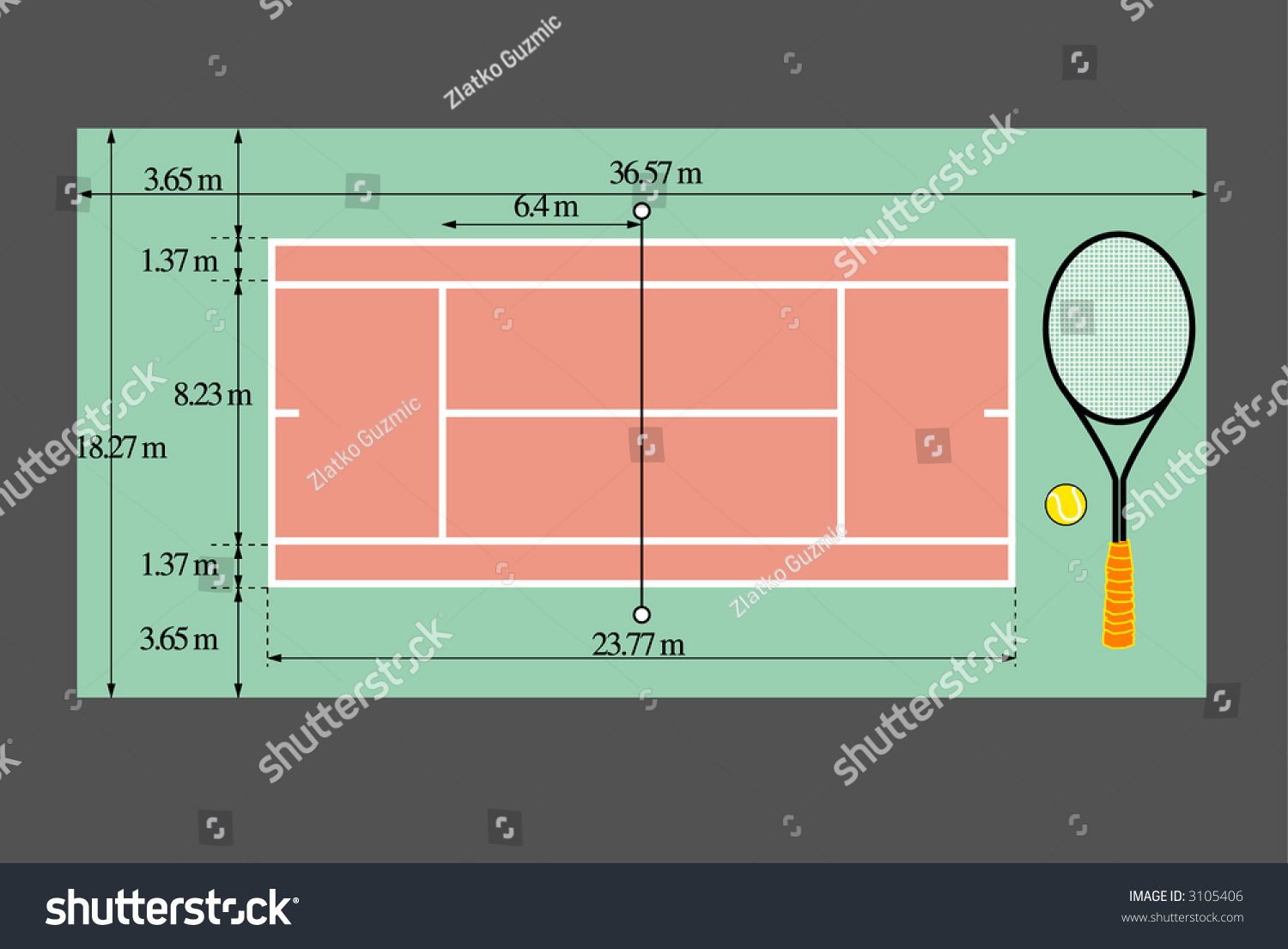 tennis table statistic Dimensions Tennis Vector Terrain Stock   Shutterstock 3105406